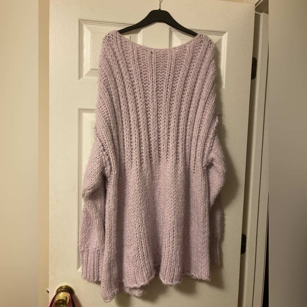Free People Lilac Knit Women's Oversized Sweater Size Medium - Picture 6 of 6